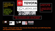 Load image into Gallery viewer, Toyota + Lexus and many other brands Stock files (bin and CUW Flash) files and Systems Editors Software - OBDbytes for Car Chip Tuning
