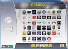 Load image into Gallery viewer, Heavy vehicles diagnostic software interface displaying various car brand icons.