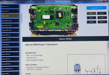 Load image into Gallery viewer, ECU Data package showing schematic and circuit diagrams, pinouts, and repair manuals on a computer screen.