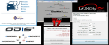 Load image into Gallery viewer, VAG cars diagnostic software with ODIS, ElsaWin, and Launch9 screens visible.