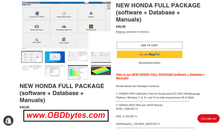 Load image into Gallery viewer, HONDA HDS Full Package software, database, and manuals displayed on a sales page with purchase options.