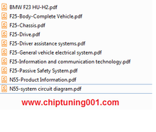 Load image into Gallery viewer, BMW package file list including PDFs on vehicle systems and technical information from chiptuning001.com.
