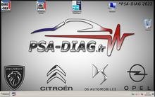 Load image into Gallery viewer, DIAGBOX 9.125 March 2022 VMware version desktop view showcasing PSA logos.
