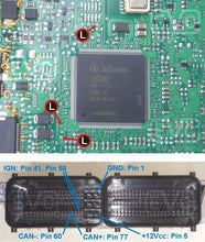 Load image into Gallery viewer, ECU Data package showcasing a diagram with pinouts and connections for circuit analysis and repair.
