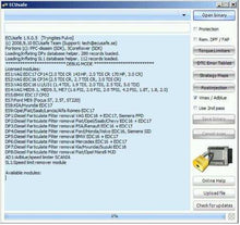 Load image into Gallery viewer, ECU tuning software interface screenshot, showcasing ECUsafe and various licensed modules.
