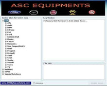 Load image into Gallery viewer, ECU tuning software interface showing car models and EGR remover tool options.

