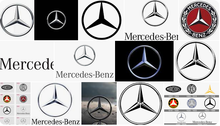 Load image into Gallery viewer, Mercedes Benz logo collage showcasing different designs and styles.
