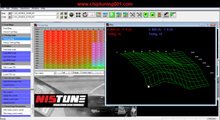 Load image into Gallery viewer, Nissan ECU tuning software interface with timing and fuel maps displayed on screen.
