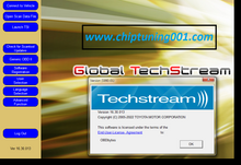 Load image into Gallery viewer, J2534 Pass Thru Software interface displaying Global TechStream options and version information.
