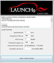 Load image into Gallery viewer, VAG cars diagnostic and reprogramming software interface for MED9.X launch settings.
