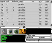 Load image into Gallery viewer, Software interface for Airbag Reset Full Package, showing vehicle models, part numbers, and EEPROM details.
