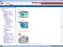 Load image into Gallery viewer, Ford tuning software screenshot on FordEtis IDS interface showing torque specifications and special service tool instructions.
